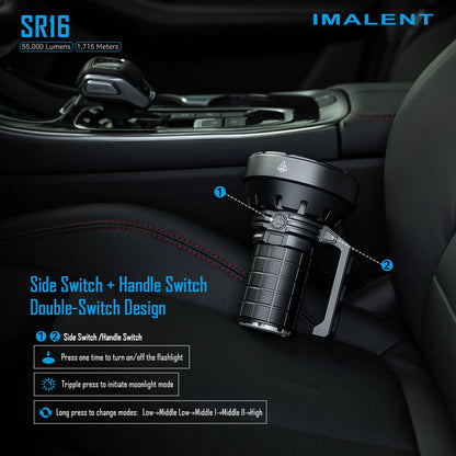 IMALENT SR16 55000 lumen torch,a remarkable 1,715-meter illumination distance