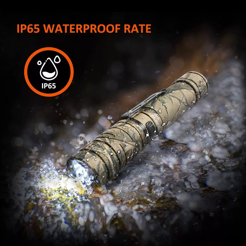 NICRON Flashlight, Rechargeable Twist Flashlight B70 Plus 1200 Lumen LED Flashlight 3-Color Light 90 Degree Camo with 360 Rotary Clip Waterproof